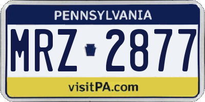 PA license plate MRZ2877