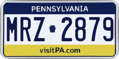 PA license plate MRZ2879