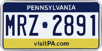 PA license plate MRZ2891