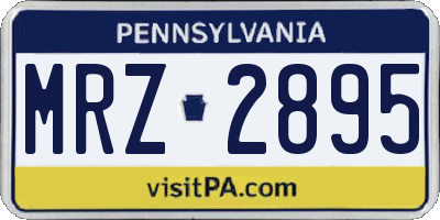 PA license plate MRZ2895