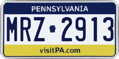 PA license plate MRZ2913