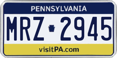 PA license plate MRZ2945