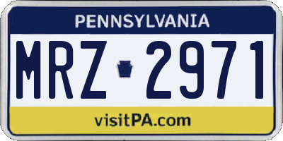 PA license plate MRZ2971