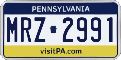 PA license plate MRZ2991