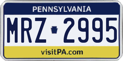 PA license plate MRZ2995