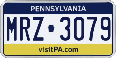 PA license plate MRZ3079