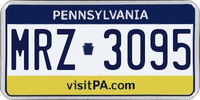 PA license plate MRZ3095