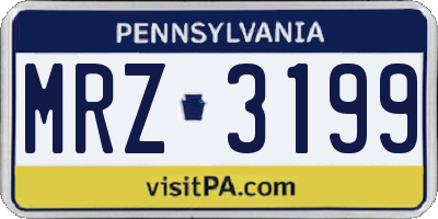 PA license plate MRZ3199