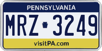 PA license plate MRZ3249