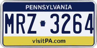 PA license plate MRZ3264
