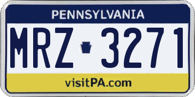 PA license plate MRZ3271