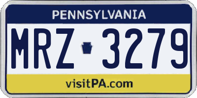 PA license plate MRZ3279