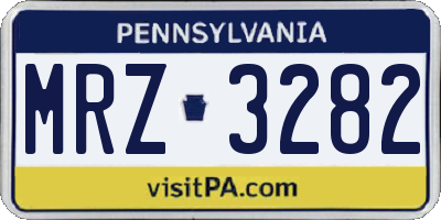 PA license plate MRZ3282