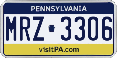 PA license plate MRZ3306
