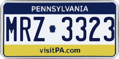 PA license plate MRZ3323