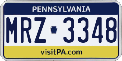 PA license plate MRZ3348
