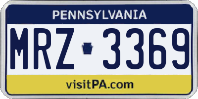 PA license plate MRZ3369