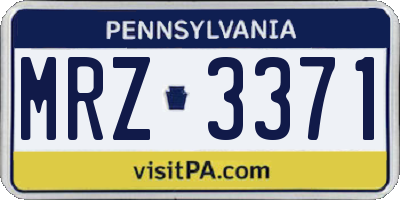 PA license plate MRZ3371