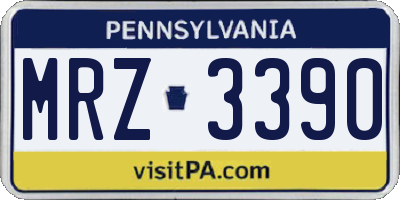 PA license plate MRZ3390