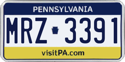 PA license plate MRZ3391