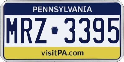 PA license plate MRZ3395