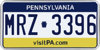 PA license plate MRZ3396