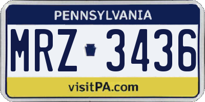 PA license plate MRZ3436