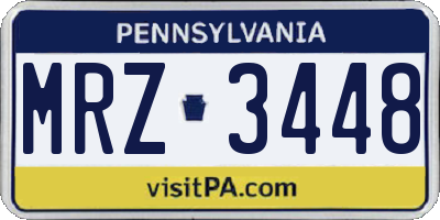 PA license plate MRZ3448