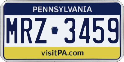 PA license plate MRZ3459