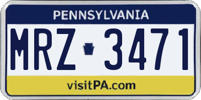 PA license plate MRZ3471