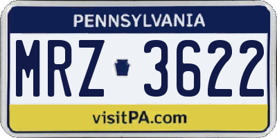 PA license plate MRZ3622