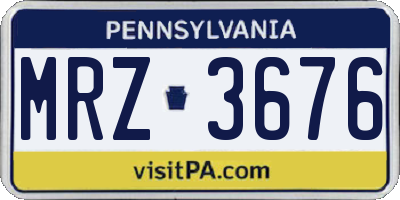 PA license plate MRZ3676