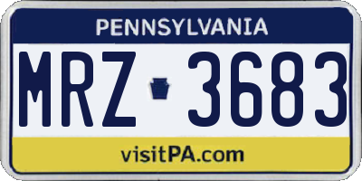 PA license plate MRZ3683