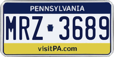 PA license plate MRZ3689