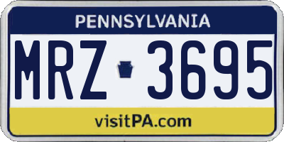 PA license plate MRZ3695
