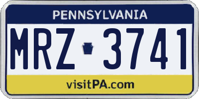 PA license plate MRZ3741