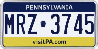 PA license plate MRZ3745