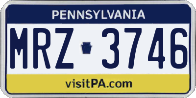 PA license plate MRZ3746