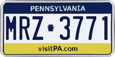 PA license plate MRZ3771