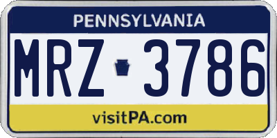 PA license plate MRZ3786
