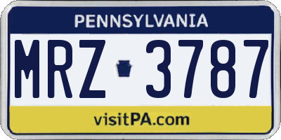 PA license plate MRZ3787