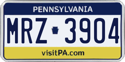 PA license plate MRZ3904