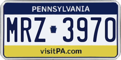 PA license plate MRZ3970