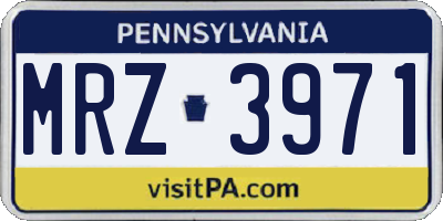 PA license plate MRZ3971