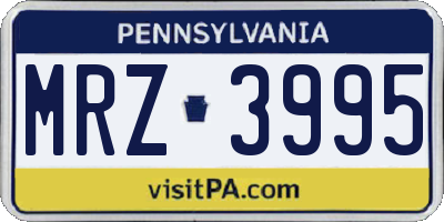 PA license plate MRZ3995