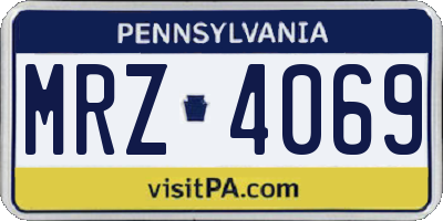 PA license plate MRZ4069