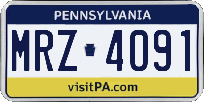 PA license plate MRZ4091