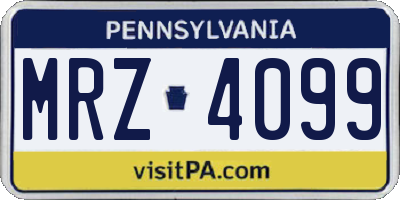 PA license plate MRZ4099