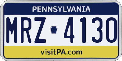 PA license plate MRZ4130