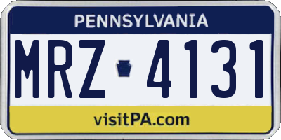 PA license plate MRZ4131